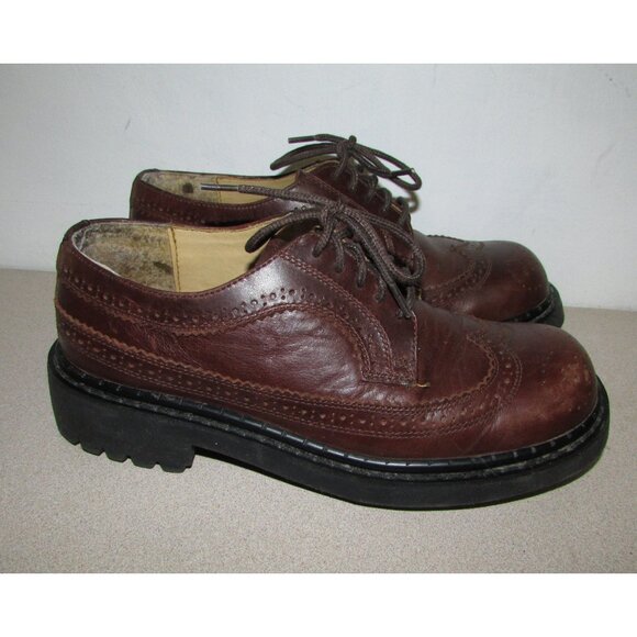 Rugged Terrain Brown Leather Lug Sole Shoes - Picture 2 of 13